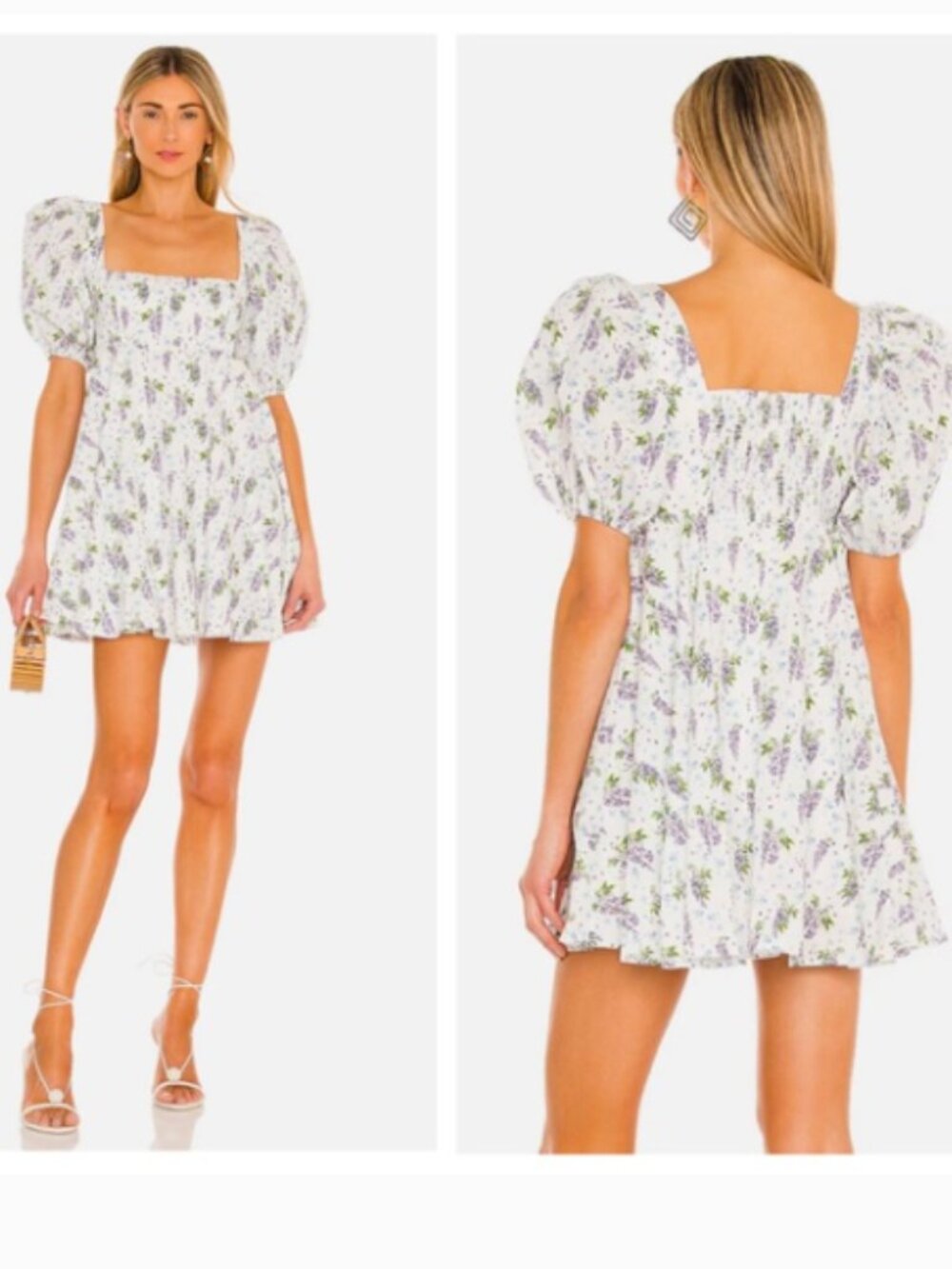 Sau Lee Alyssa White Multi Floral Mini Dress Size 8